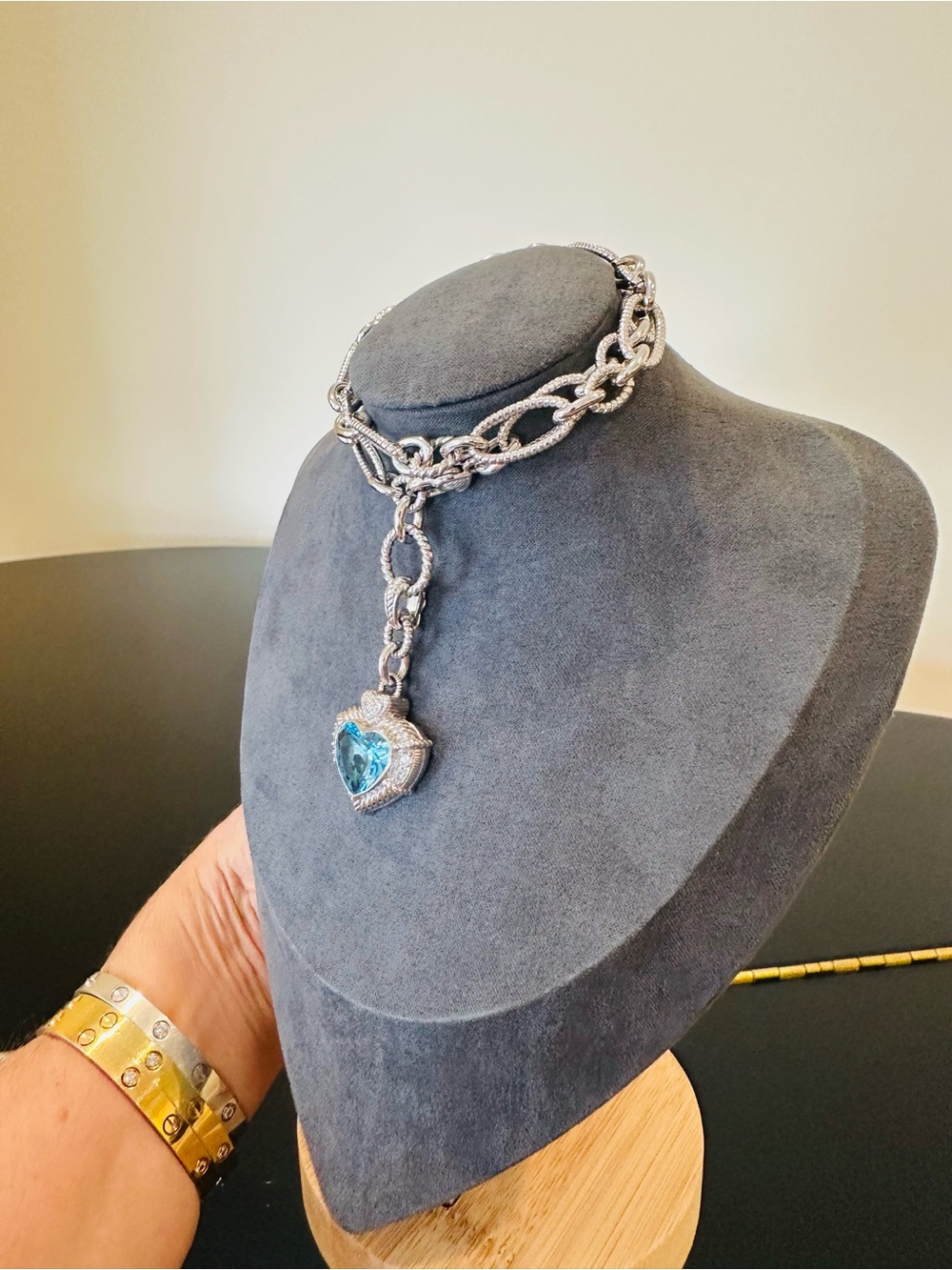 Judith Ripka Luxury Vintage Designer Couture Authentic Formal Silver Necklace - Picture 6 of 17